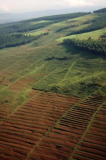 植树造林航拍培育绿化农田耕地保护