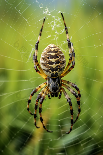 特写织网的蜘蛛摄影图