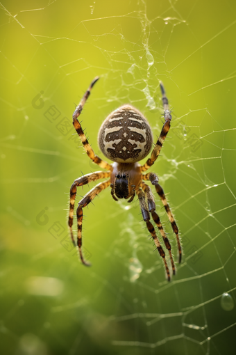 正在织网的蜘蛛摄影图