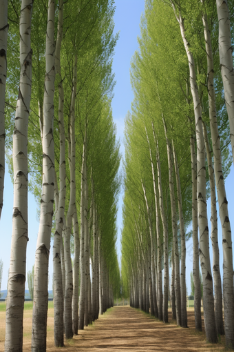 生态种植杨树摄影图