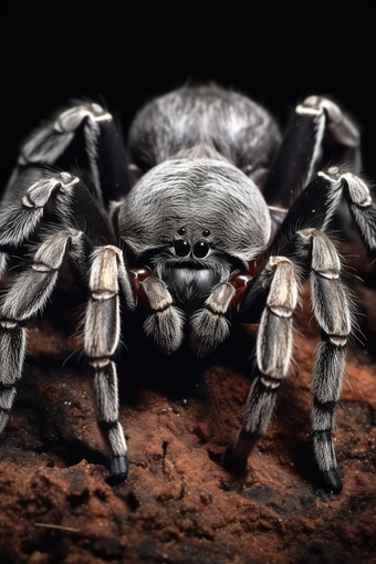 宠物蜘蛛棕色黑色摄影图