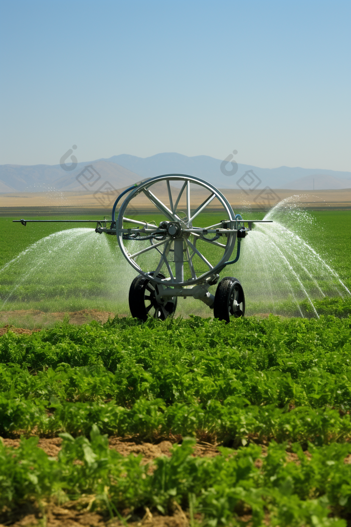 耕地高标准农田水利工程配套设施摄影图