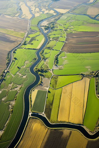 节水灌溉高标准农田沟渠摄影图