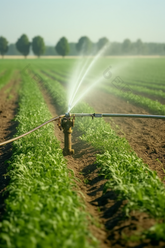 耕地保护农田节水灌溉系统摄影图