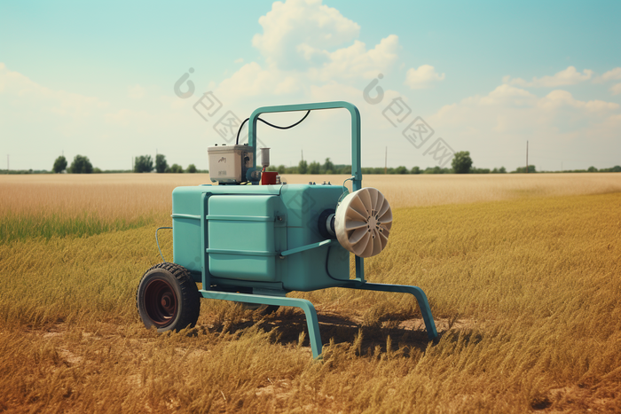 节水灌溉水利工程柴油机水泵摄影图
