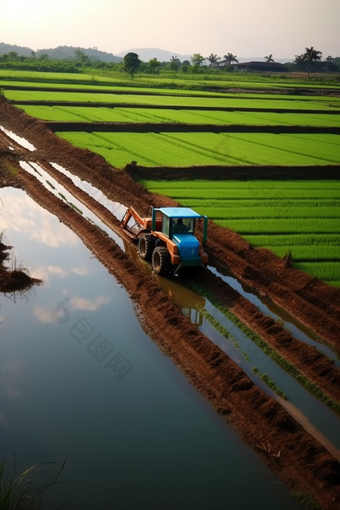 高标准农田环境生态农田工程乡村振兴耕地保护摄影图