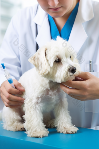 宠物医院动物疫苗接种摄影图