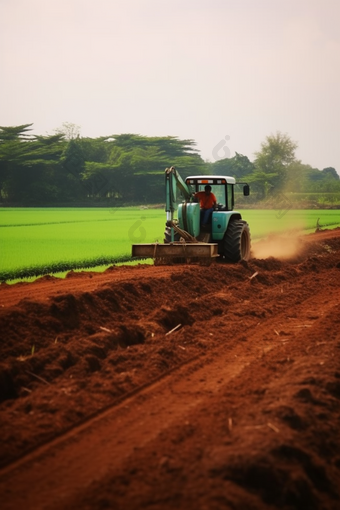 高标准农田建设推进生态农田工程乡村振兴耕地保护摄影图