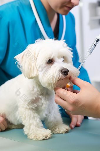 宠物医生动物疫苗接种摄影图