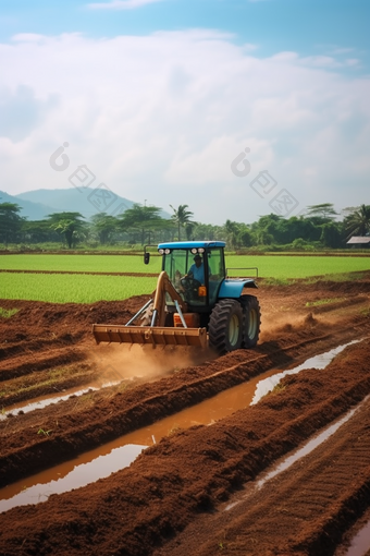 高标准农田建设推进农业环境生态农田工程耕地保护摄影图