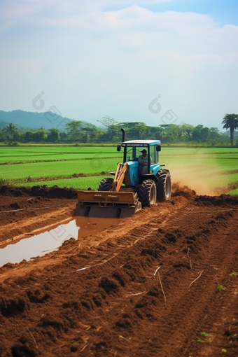 高标准农田建设推进农业环境生态农田工程乡村振兴摄影图