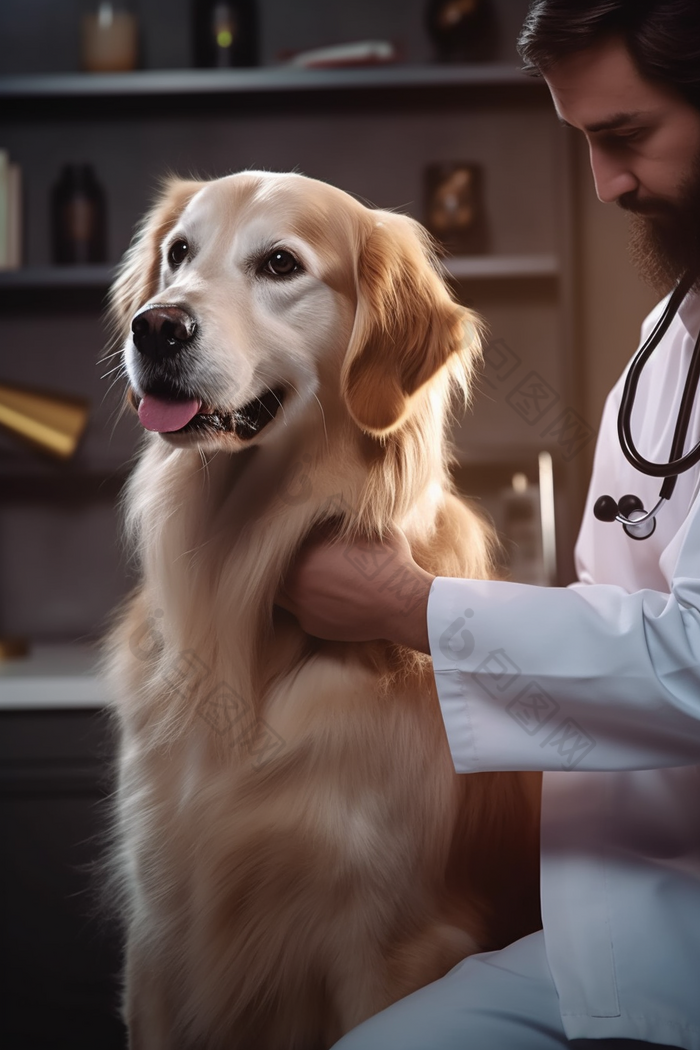 宠物动物疾病检查接种疫苗检验摄影图