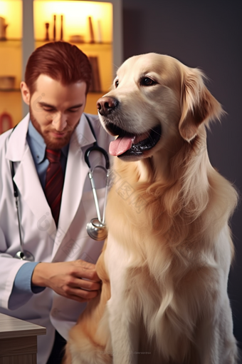 宠物医院动物疾病检查接种疫苗检验医生检查摄影图