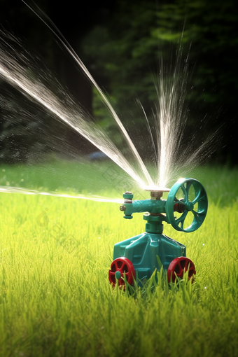 节水灌溉设备特写摄影图