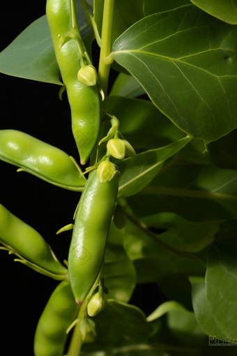 蚕豆蔬菜种植场景摄影图