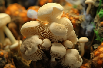 <strong>香菇蘑菇</strong>种植场景摄影图
