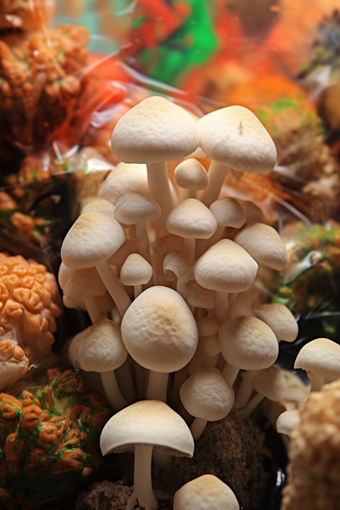 自然香菇蘑菇种植场景摄影图