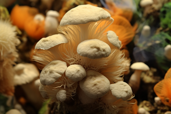 场景香菇蘑菇种植场景摄影图