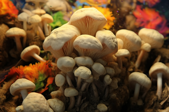 香菇菌类蘑菇种植场景摄影图