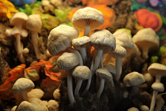 香菇蘑菇<strong>种植</strong>农田场景摄影图