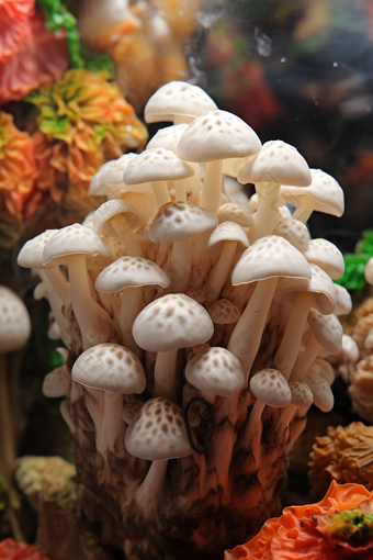香菇蘑菇种植有机农业场景摄影图