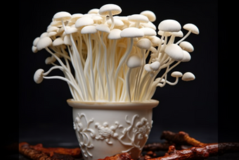 金针菇菌菇栽培种植场景摄影图