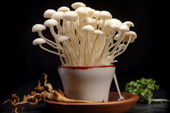 菌菇栽培金针菇种植场景摄影图