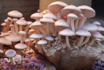 平菇种植菇类采摘场景摄影图