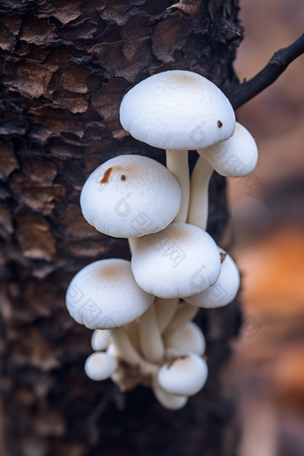 白蘑菇食用菇菌种植场景摄影图