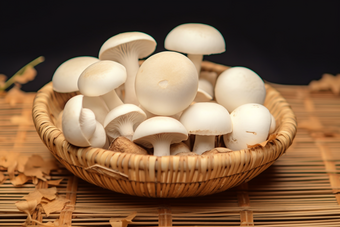 白蘑菇商业摄影菌类食材摄影图