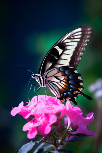 扇动翅膀的蝴蝶摄影图