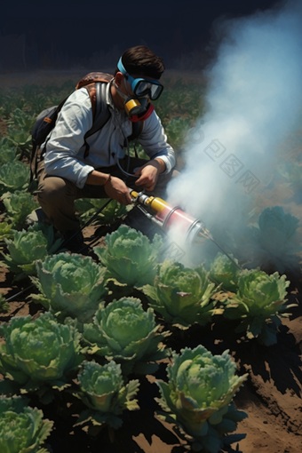 农田杀虫喷雾化学物品摄影图