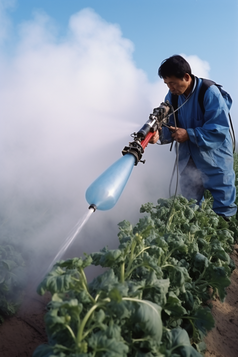农田杀虫喷雾设备摄影图