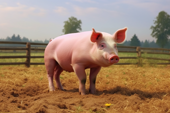 猪圈里饲养农场猪养殖摄影图