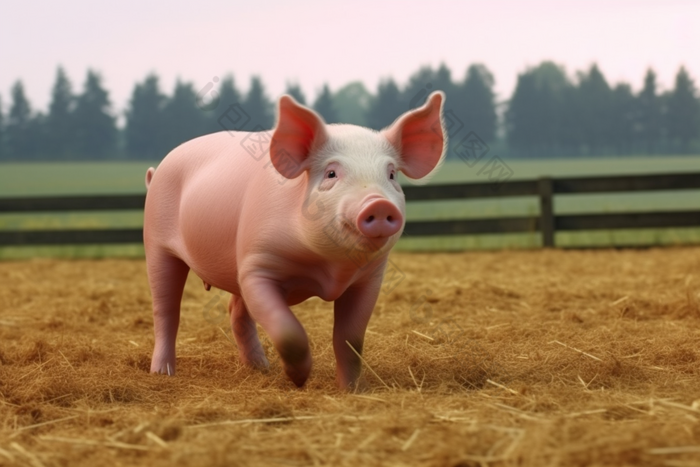 公猪在猪圈里饲养农场猪养殖摄影图