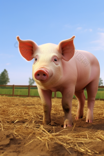 一只公猪养殖摄影图