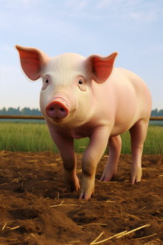 公猪在猪养殖摄影图