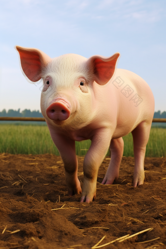 公猪在猪养殖摄影图
