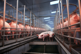 现代畜牧业猪养殖摄影图