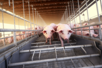 现代畜牧业养殖化猪舍农场猪摄影图