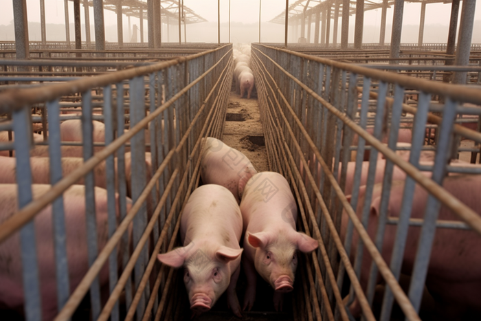 现代畜牧业养殖化农场猪养殖摄影图