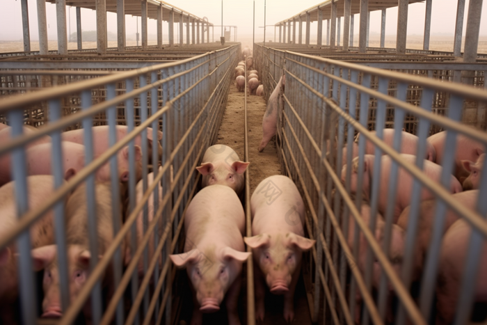 养殖化猪舍农场猪养殖摄影图