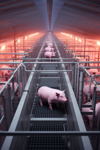 现代畜牧业养殖化猪舍猪养殖摄影图