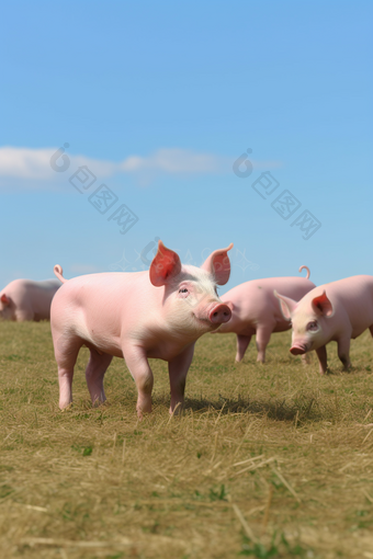 一群小猪农田养殖饲养畜牧业放养摄影图