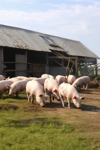 一群小猪<strong>养殖</strong>饲养畜牧业摄影图