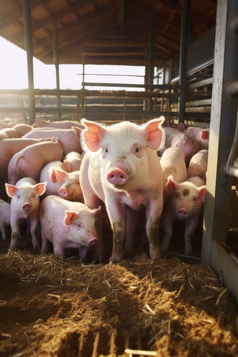 现代畜牧业猪场猪圈农场环境猪养殖农村养殖