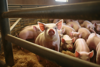 现代畜牧猪场猪圈农场猪养殖环境摄影图