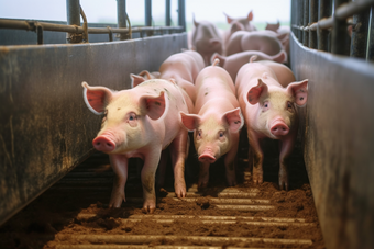 猪场猪圈农场猪养殖环境摄影图