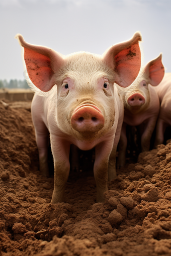 一群小猪在猪棚猪舍猪养殖饲养摄影图