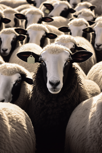 农场的杜泊羊群绵羊养殖摄影图